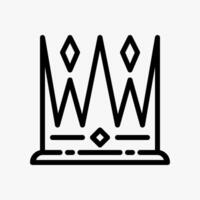 Design Illustration graphic of crown icon with line style. Suitable for historical presentation, UI, mobile design, web design, etc. vector