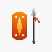 Design Illustration graphic of Ancient Weapon icon with gradient style. Suitable for historical presentation, UI, mobile design, web design, etc. vector