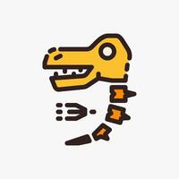 Design Illustration graphic of Fossil icon with colored outline style. Suitable for historical presentation, UI, mobile design, web design, etc. vector