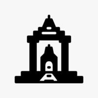 Design Illustration graphic of Ancient Temple icon with glyph style. Suitable for historical presentation, UI, mobile design, web design, etc. vector