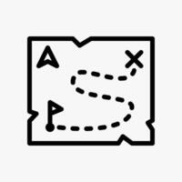 Design Illustration graphic of Old Map icon with line style. Suitable for historical presentation, UI, mobile design, web design, etc. vector