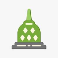 Design Illustration graphic of Borobudur temple icon with flat style. Suitable for historical presentation, UI, mobile design, web design, etc. vector
