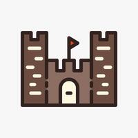 Design Illustration graphic of Castle icon with colored outline style. Suitable for historical presentation, UI, mobile design, web design, etc. vector