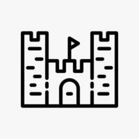 Design Illustration graphic of Castle icon with line style. Suitable for historical presentation, UI, mobile design, web design, etc. vector