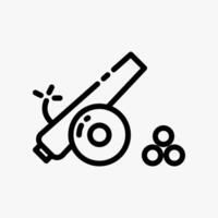 Design Illustration graphic of War Cannon icon with line style. Suitable for historical presentation, UI, mobile design, web design, etc. vector