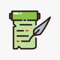 Design Illustration graphic of Historical Document icon with colored outline style. Suitable for historical presentation, UI, mobile design, web design, etc. vector