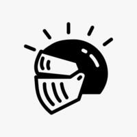 Design Illustration graphic of Knight Helmet icon with glyph style. Suitable for historical presentation, UI, mobile design, web design, etc. vector
