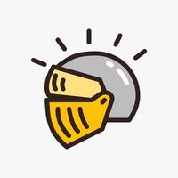 Design Illustration graphic of Knight Helmet icon with colored outline style. Suitable for historical presentation, UI, mobile design, web design, etc. vector