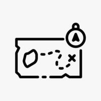 Design Illustration graphic of treasure map icon with line style. Suitable for historical presentation, UI, mobile design, web design, etc. vector