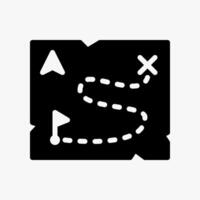 Design Illustration graphic of Old Map icon with glyph style. Suitable for historical presentation, UI, mobile design, web design, etc. vector