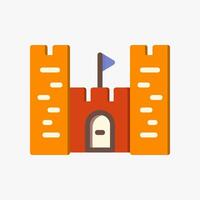Design Illustration graphic of Castle icon with flat style. Suitable for historical presentation, UI, mobile design, web design, etc. vector