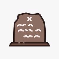 Design Illustration graphic of Stone Tablet icon with colored outline style. Suitable for historical presentation, UI, mobile design, web design, etc. vector