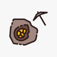 Design Illustration graphic of fossil discovery icon with colored outline style. Suitable for historical presentation, UI, mobile design, web design, etc. vector