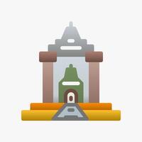 Design Illustration graphic of Ancient Temple icon with gradient style. Suitable for historical presentation, UI, mobile design, web design, etc. vector