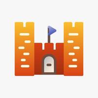 Design Illustration graphic of Castle icon with gradient style. Suitable for historical presentation, UI, mobile design, web design, etc. vector