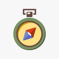 Design Illustration graphic of old compass icon with flat style. Suitable for historical presentation, UI, mobile design, web design, etc. vector