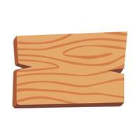 Wooden Plank Illustration with Natural Texture and Grain Pattern on White Background vector