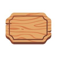 Wooden Cutting Board Illustration with Natural Grain Pattern and Rounded Edges on White Background vector