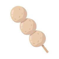 Simple illustration of three dango balls on a skewer, showcasing a traditional Japanese sweet treat vector