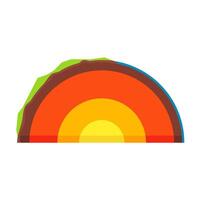 Abstract Illustration of a Taco with Vibrant Layers and Bold Geometric Shapes vector