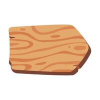Wooden Cutting Board with Natural Grain on white background vector