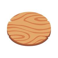 Wooden Cutting Board with Natural Grain Pattern on White vector