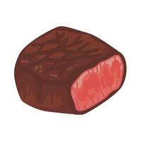 A grilled steak with marbled texture, perfect for culinary and food related designs. vector