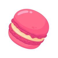 Vibrant illustration of a pink macaron, perfect for dessert-themed designs and culinary projects vector