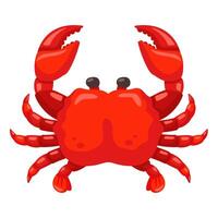 Colorful cartoon crab with large claws, perfect for ocean-themed projects and educational materials vector
