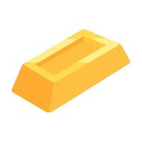Shiny Gold Bar Isolated on White Background Perfect for Finance, Investment, and Wealth Concepts vector
