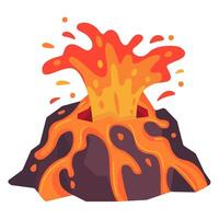 Volcano Eruption with Flowing Lava and Explosive Energy in a Dynamic Illustration vector