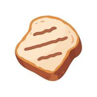 illustration of a cartoon toast slice with grill marks, perfect for breakfast themed designs vector