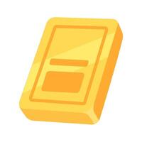 Shiny Gold Bar Illustration on White Background - Wealth, Investment, and Financial Security Concept vector