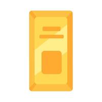 Shiny Gold Bar Icon on White Background Representing Wealth, Investment, and Financial Security in a Minimalist Style vector