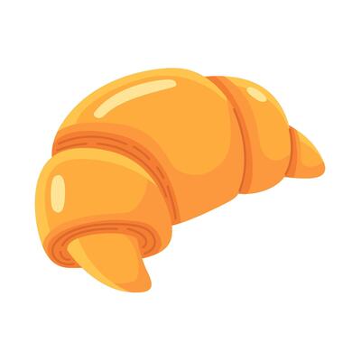 illustration of a golden croissant ideal for bakery pastry and food related designs.