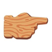 Wooden Hand-Shaped Sign with Natural Grain Texture Pointing Right Isolated on White Background vector