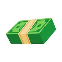 Stack of Green Dollar Bills Illustration on White Background for Financial and Economic Concepts vector