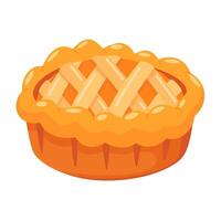 A freshly baked apple pie with a golden lattice crust, perfect for culinary and baking themes vector