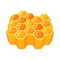 Colorful illustration of a honeycomb with golden hexagonal cell vector