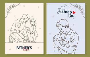 Happy Father's Day, doodle line art style vector