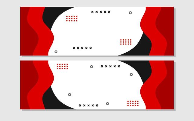 Two abstract red black and white banners.