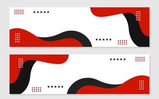 Two abstract red and black banners. vector