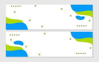 Two abstract banners with blue and green shapes. vector