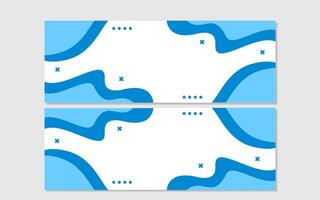 Two blue abstract banners with wavy designs. vector
