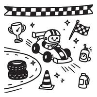 Speed Racer on Track - Dynamic Cartoon Illustration vector