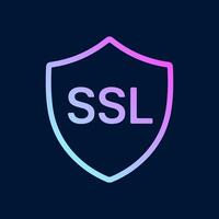 Secure data shield logo with gradient. Icon Symbol Illustration vector