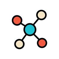 Atomic array Connected spheres and links. Icon symbol illustration vector