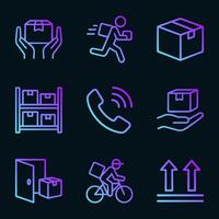 Gradient delivery icons boxes phone cycle. Icon symbol illustration vector