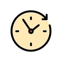 Clock face with turnaround arrow symbol. Icon symbol illustration vector