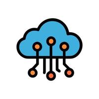 Cloud computing Data connections bloom digitally. Icon symbol illustration vector